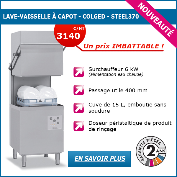 Lave-vaisselle à capot - STEEL370 - COLGED