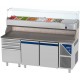 Table à pizza positive 0/+10°C - GN 1/1 - 300 L - 2 portes pleines - Prof. 700 - 7 tiroirs - PZ7024T14-2 - Dalmec