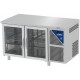 Table réfrigérée vitrée positive 0/+10°C - 230 L - 2 portes - Prof. 600 - 430 x 325 - Sans dosseret - SN602CV-3 - Dalmec