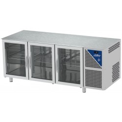 Table réfrigérée vitrée positive 0/+10°C - 350 L - 3 portes - Prof. 600 - 430 x 325 - Sans dessus - SN603SDV-3 - Dalmec