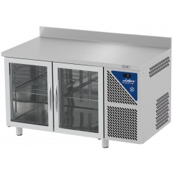 Table réfrigérée positive 0/+10°C - GN 1/1 - 300 L - 2 portes vitrées - Prof. 700 - Avec dosseret - TG702V-3 - Dalmec