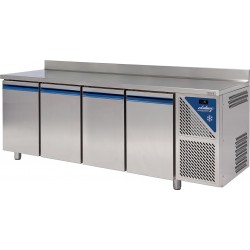 Table réfrigérée positive 0/+10°C - 816 L - 4 portes pleines - Prof. 800 - 600 x 400 - Avec dosseret - TP804-3 - Dalmec
