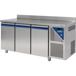 Table réfrigérée positive - Sans groupe - 606 L - 3 portes pleines - Prof. 800 - 600 x 400 - Avec dosseret - TP803SG-3 - Dalmec
