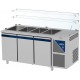 Saladette positive - Sans groupe logé - 4 GN 1/1 - 460 L - 3 portes - Prof. 700 - Avec vitrine haute - SAL703SGVH-3 - Dalmec