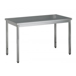 Table centrale inox profondeur 600 mm - Sans étagère - Longueur 2000 mm - TC620T