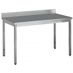 Table adossée inox profondeur 600 mm - Longueur 800 mm - Sans étagère - TA608T