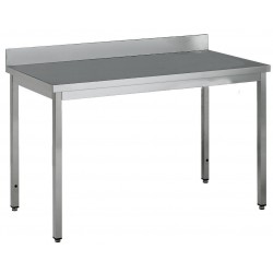 Table adossée inox profondeur 600 mm - Longueur 1600 mm - Sans étagère - TA616T