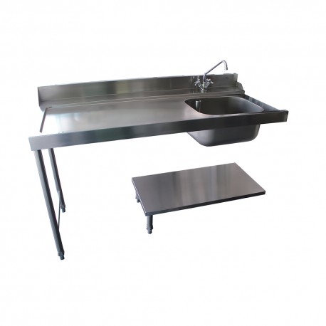 Plonge inox pour lave-vaisselle - Profondeur 575 mm - Longueur 700 mm - TLV12GC