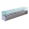 Vitrine réfrigérée positive +2/+8°C pour table à pizza - 8 bacs GN 1/3 - V18GN13 - Nosem