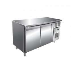 Table réfrigérée positive 313 L - Sans dosseret - 2 portes - Avec groupe logé - GN2100TN