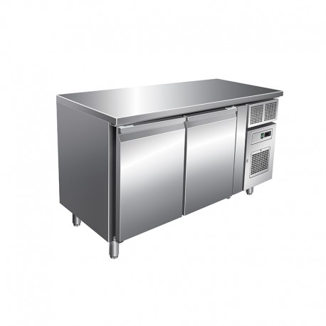 Table réfrigérée positive 313 L - Sans dosseret - 2 portes - Avec groupe logé - GN2100TN