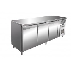 Table réfrigérée positive 464 L - Sans dosseret - 3 portes - Avec groupe logé - GN3101TN Table réfrigérée positive 464 L - Sans dosseret - 3 portes - Avec groupe logé - GN3101TN