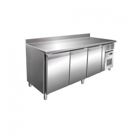 Table réfrigérée positive 464 L - Avec dosseret - 3 portes - Avec groupe logé - GN3201TNA