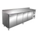 Table réfrigérée positive 616 L - Avec dosseret - 4 portes - Avec groupe logé - GN4201TNA
