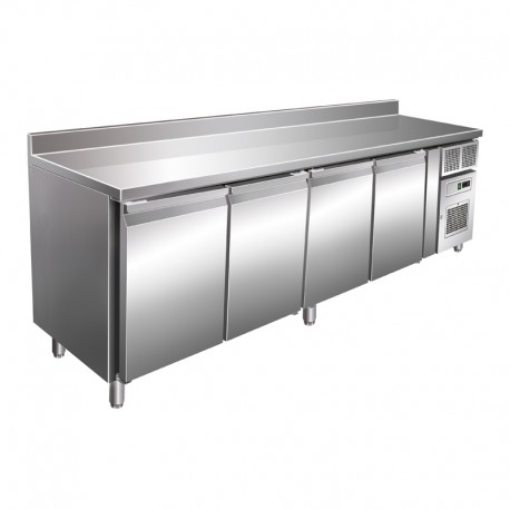 Table réfrigérée positive 616 L - Avec dosseret - 4 portes - Avec groupe logé - GN4201TNA