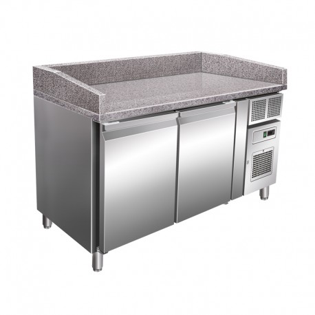 Table à pizza - Dessus granit - 2 portes - +2/+8°C - PZ2601TNA - Nosem