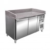 Table à pizza - Dessus granit - 2 portes - +2/+8°C - PZ2601TNA - Nosem