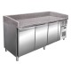 Table à pizza - Dessus granit - 3 portes - +2/+8°C - PZ3601TNA - Nosem