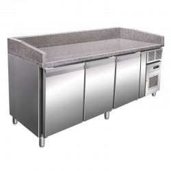 Table à pizza - Dessus granit - 3 portes - +2/+8°C - PZ3601TNA - Nosem