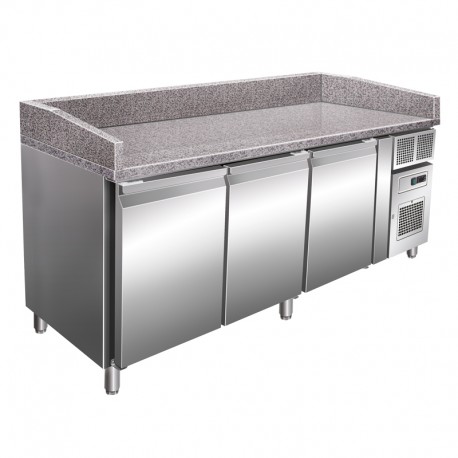 Table à pizza - Dessus granit - 3 portes - +2/+8°C - PZ3601TNA - Nosem