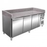 Table à pizza - Dessus granit - 3 portes - +2/+8°C - PZ3601TNA - Nosem