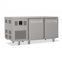 Tables réfrigérées pâtissières positives +2/+8 °C - Dessus inox - Avec groupe logé - Prof. 810 mm - 2 portes - TP2PC