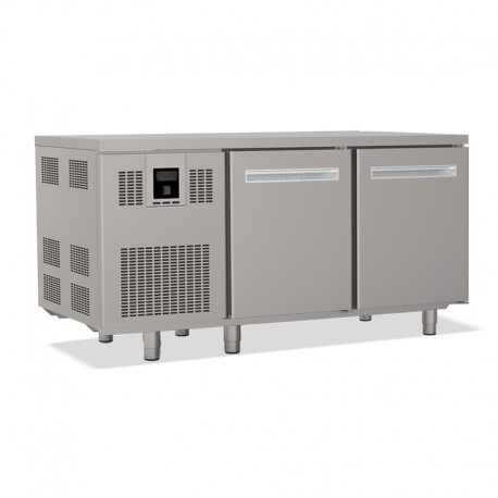 Tables réfrigérées pâtissières positives +2/+8 °C - Dessus inox - Avec groupe logé - Prof. 810 mm - 2 portes - TP2PC