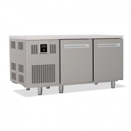Tables réfrigérées pâtissières positives +2/+8 °C - Sans dessus - Avec groupe logé - Prof. 810 mm - 2 portes - TP2PSD