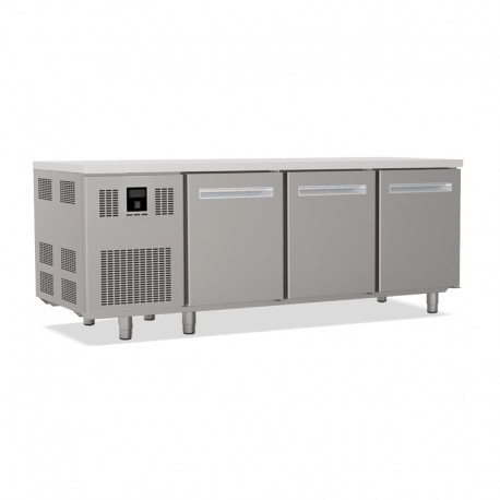 Tables réfrigérées pâtissières positives +2/+8 °C - Sans dessus - Avec groupe logé - Prof. 810 mm - 3 portes - TP3PSD