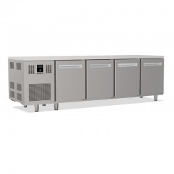 Tables réfrigérées pâtissières positives +2/+8 °C - Sans dessus - Groupe logé - Prof. 810 mm - 4 portes - TP4PSD