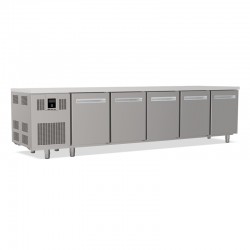 Tables réfrigérées pâtissières positives +2/+8 °C - Sans dessus - Avec groupe logé - Prof. 810 mm - 5 portes - TP5PSD