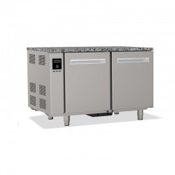Tables réfrigérées pâtissières positives +2/+8 °C - Dessus granit - Sans groupe logé - Prof. 810 mm - 2 portes - TP2PSGDG