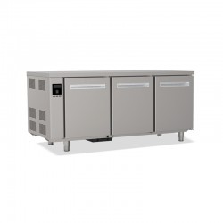 Tables réfrigérées pâtissières positives +2/+8 °C - Dessus inox - Sans groupe logé - Prof. 810 mm - 3 portes - TP3PSGC