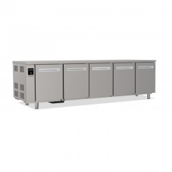 Tables réfrigérées pâtissières positives +2/+8 °C - Dessus inox - Sans groupe logé - Prof. 810 mm - 5 portes - TP5PSGC