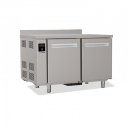 Tables réfrigérées pâtissières positives - Dessus inox - Avec dosseret - Sans groupe logé - Prof. 810 mm - 2 portes - TP2PSG