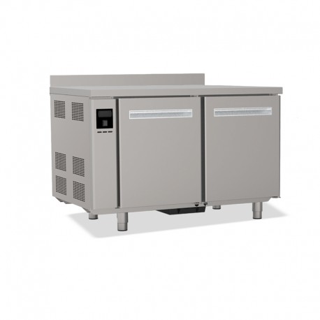 Tables réfrigérées pâtissières positives - Dessus inox - Avec dosseret - Sans groupe logé - Prof. 810 mm - 2 portes - TP2PSG