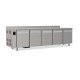 Tables réfrigérées pâtissières positives - Dessus inox - Avec dosseret - Sans groupe logé - Prof. 810 mm - 5 portes - TP5PSG