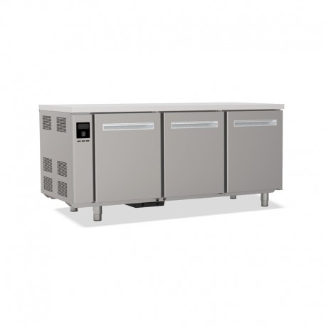Tables réfrigérées pâtissières positives - Sans dessus - Sans groupe logé - Prof. 810 mm - 3 portes - TP3PSGSD