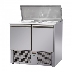 Mini saladette positive +4/+6°C GN 1/1 - 2 portes - Prof. 700 mm - SA2P-2 - Nosem