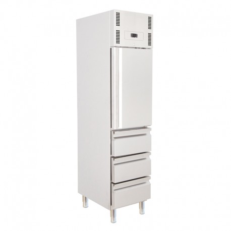 Armoire réfrigérée positive GN 1/1 - 1 porte pleine + 3 tiroirs - 350 L - Avec groupe logé - A353TN - Nosem