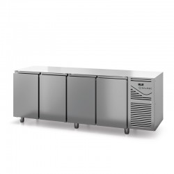 Table réfrigérée positive sans dessus - Prof. 600 - 325 x 430 groupe logé - 4 portes - DALMEC - SN604SD-4
