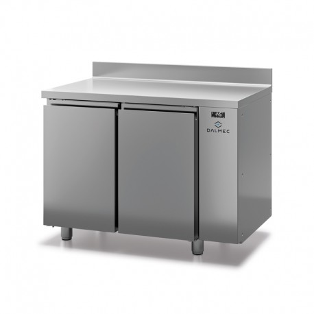 Table réfrigérée positive avec dosseret - Prof. 600 - 325 x 430 sans groupe - 2 portes - DALMEC - SN602SG-4