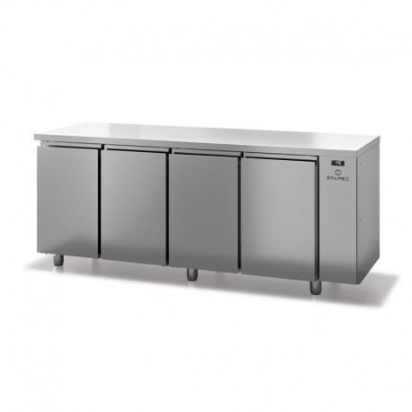Table réfrigérée positive sans dosseret - Prof. 600 - 325 x 430 sans groupe - 4 portes - DALMEC - SN604SGC-4
