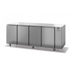Table réfrigérée positive sans dessus - Prof. 600 - 325 x 430 sans groupe - 4 portes - DALMEC - SN604SGSD-4