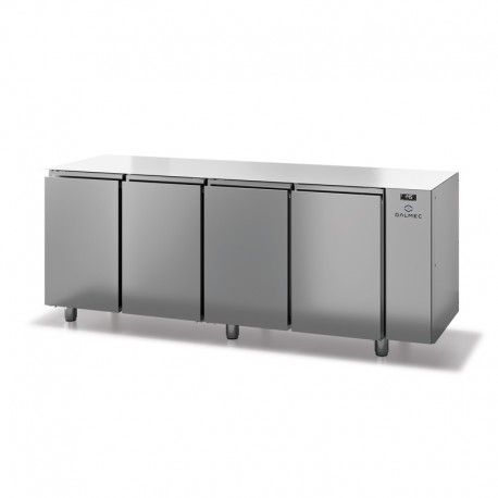 Table réfrigérée positive sans dessus - Prof. 600 - 325 x 430 sans groupe - 4 portes - DALMEC - SN604SGSD-4