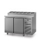 Table snack sans couvercle - Prof. 800 - 400 x 600 - Groupe logé - 2 portes - DALMEC - PS802-4