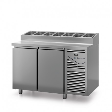 Table snack sans couvercle - Prof. 800 - 400 x 600 - Groupe logé - 2 portes - DALMEC - PS802-4