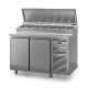 Table snack avec couvercle acier - Prof. 800 - 400 x 600 - Groupe logé - 2 portes - DALMEC - PS802C-4