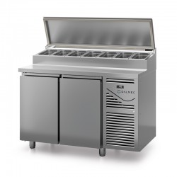Table snack avec couvercle acier - Prof. 800 - 400 x 600 - Groupe logé - 2 portes - DALMEC - PS802C-4