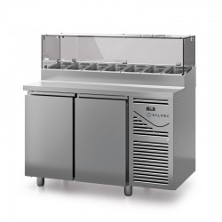 Table snack avec vitrine - Prof. 800 - 400 x 600 - Groupe logé - 2 portes - DALMEC - PS802V-4